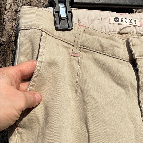 Roxy Tan Khaki Cotton/Spandex Pants Juniors 1 - Picture 7 of 15